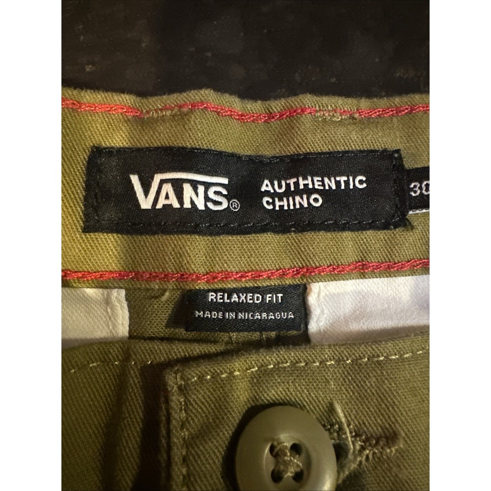 Men's 2021 Vans Authentic Chino Slim Fit Stretch Brown Size 30 (Msr 31x31)